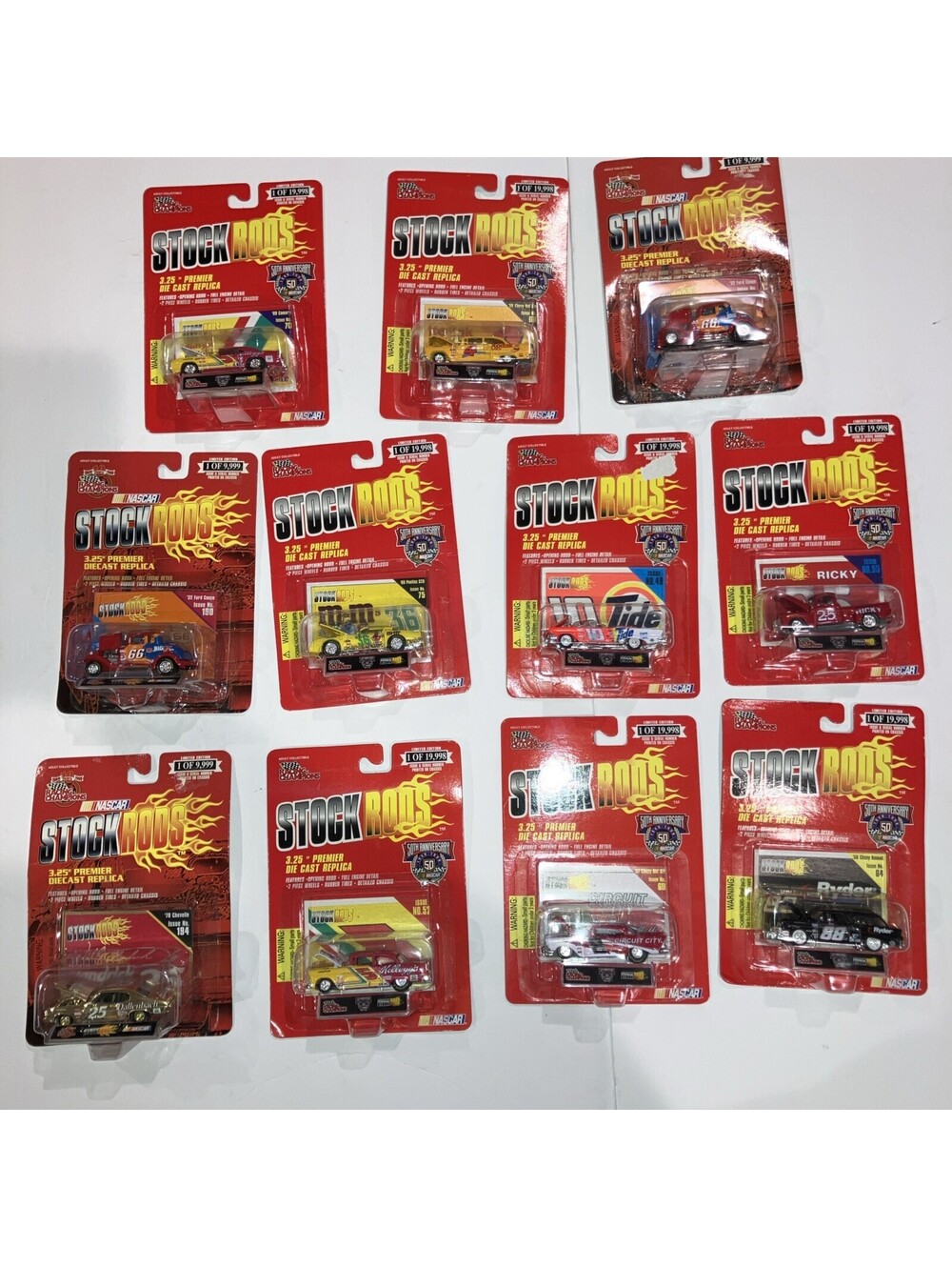 Vintage 98’ 99’ Lot of 11 Racing Champions Stock Rods 1:64th Scale Diecast NEW